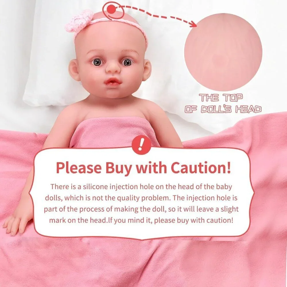 17.3 Inch Realistic Lifelike Newborn Brown Baby Girl Doll Open Eyes 6.4 Lb Doll